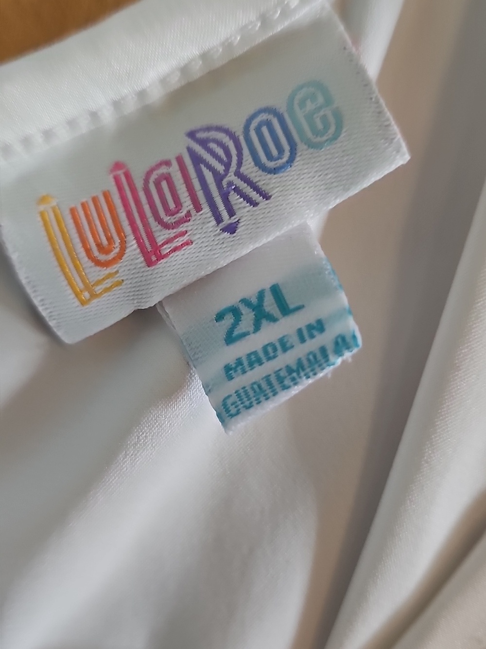 LuLaRoe White V-Neck Cami with Rainbow Logo - Picture 3 of 3